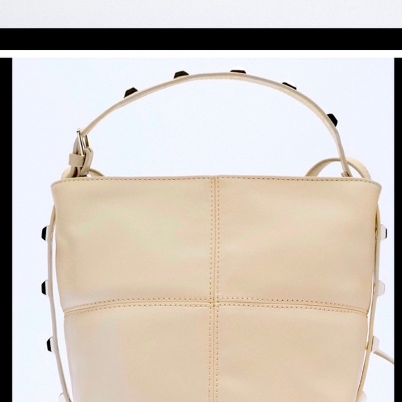 Blush Cream White Vegan Leather GOLD
STUDDED BAG Satchel Patchwork Y2K - Picture 6 of 6